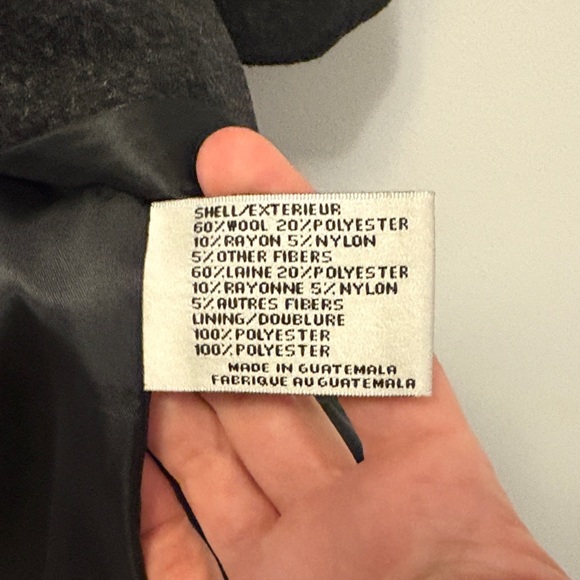 DKNY Double Breasted Long Wool Blend Coat - Picture 7 of 13